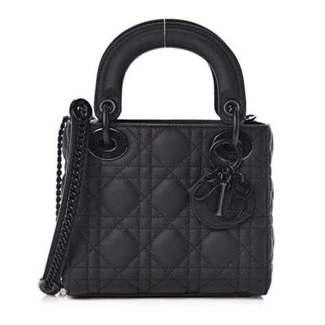 dior lady matte black mini|Lady Dior cannage bag.